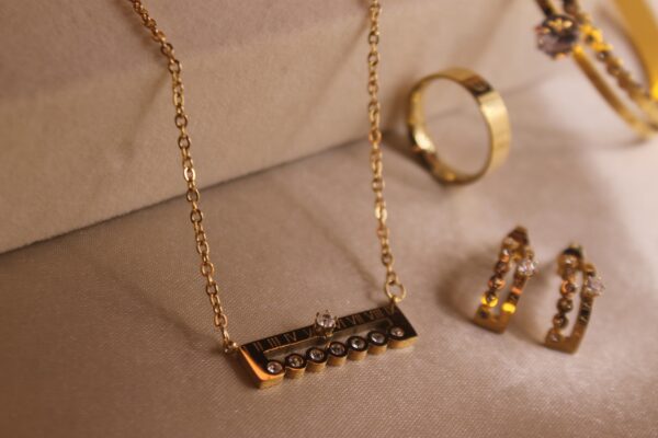 Cubic Zirconia Gold-Plated Jewelry Set
