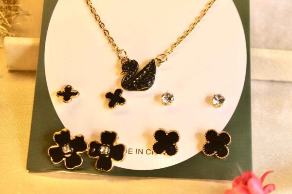 Swan and Floral Jewelry Set